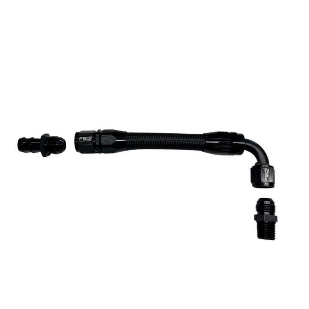 Full Send Diesel 98.5+ Dodge Cummins Replacement Top Heater Hose Black Braided