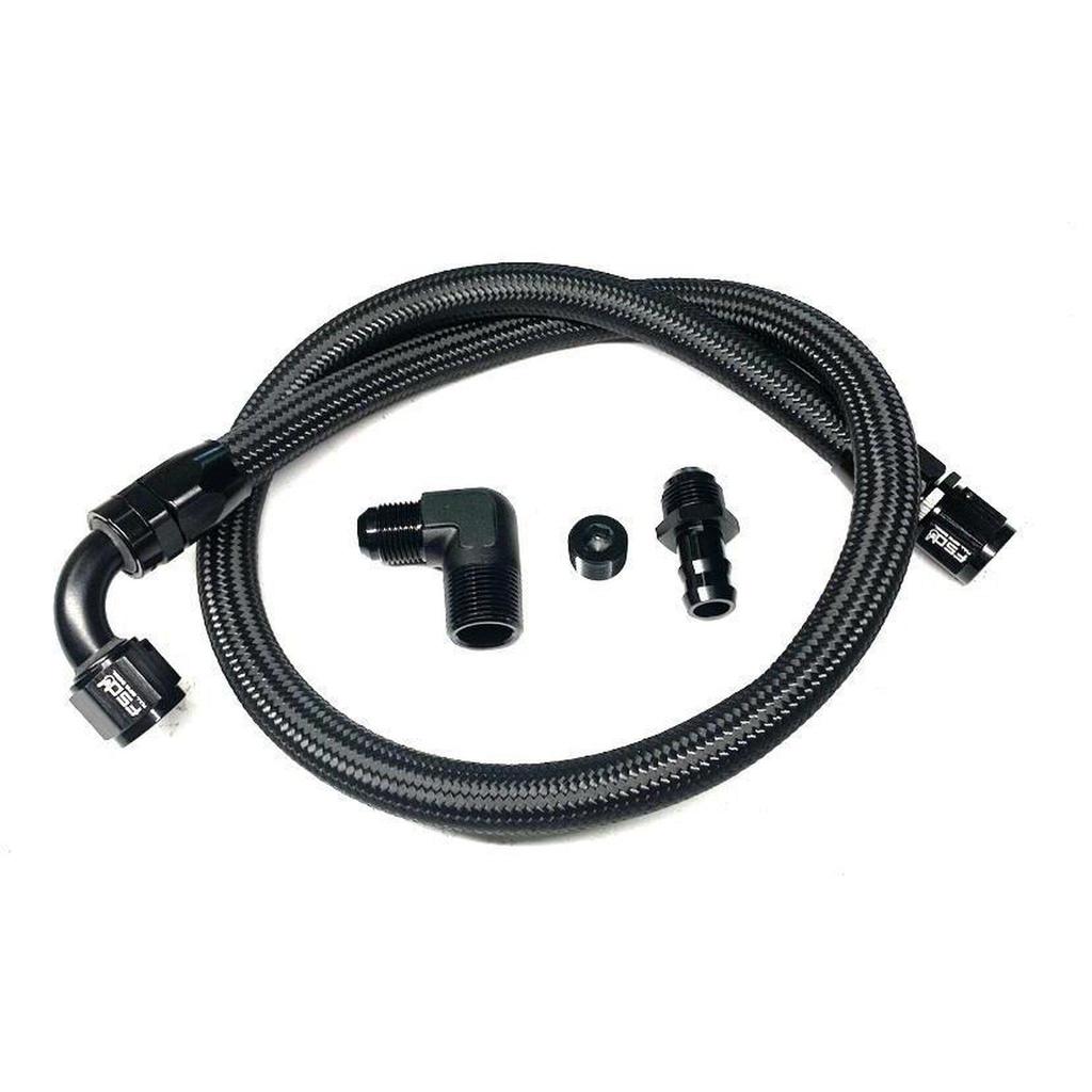 Full Send Diesel 03-07 Dodge Cummins Lower heater Hose Black Braided