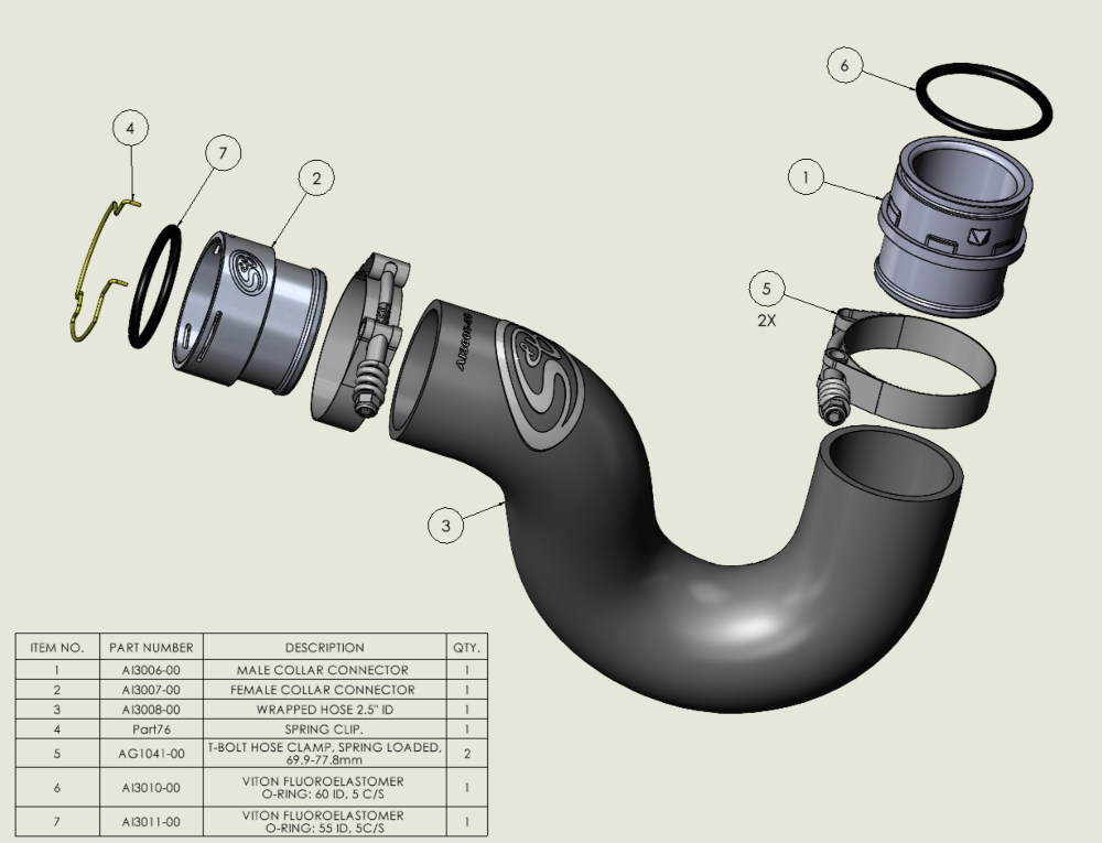 S&B Cold Side Intercooler Pipe for 2019-2022 Mercedes Sprinter 3.0L Diesel