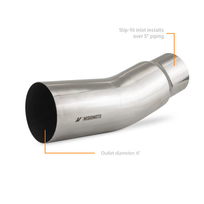Mishimoto Exhaust Tip, Turndown, 5in Inlet, 6in Outlet
