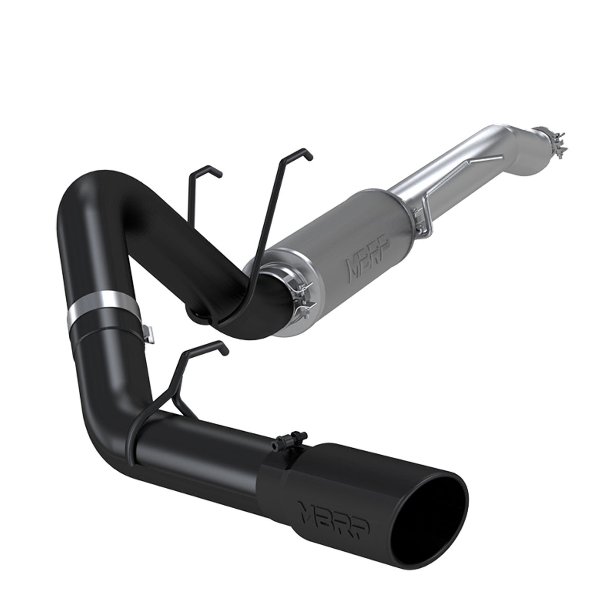 MBRP 4in. Resonator-Back. Single Side Exit. Street Version. BLK S5247BLK