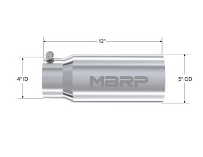 MBRP 5" OD.. Dual Wall Straight. 4" Inlet. T304 Stainless Steel. T5049