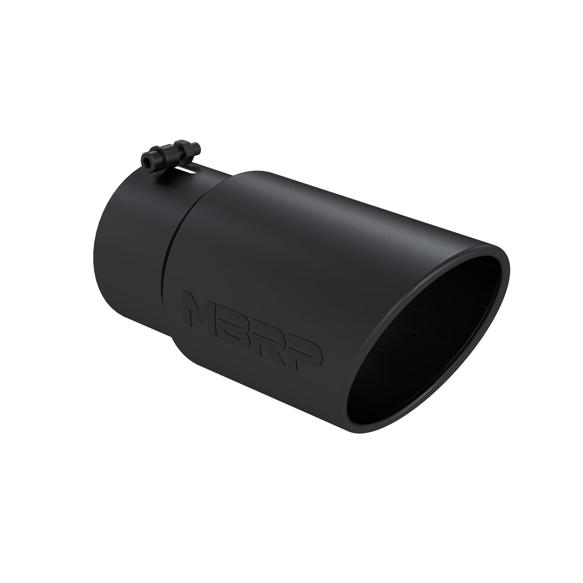 MBRP Tip. 6in. O.D. Angled Rolled End 5in. inlet 12in. length. Black Series. T5075BLK
