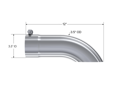 MBRP Tip. 3.5in OD. 3.5in Inlet. 12in Length. Turn Down. T304 T5080
