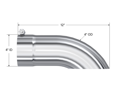 MBRP Tip. 4in. O.D. Turn Down 4in. inlet 12in. length. T304. T5081