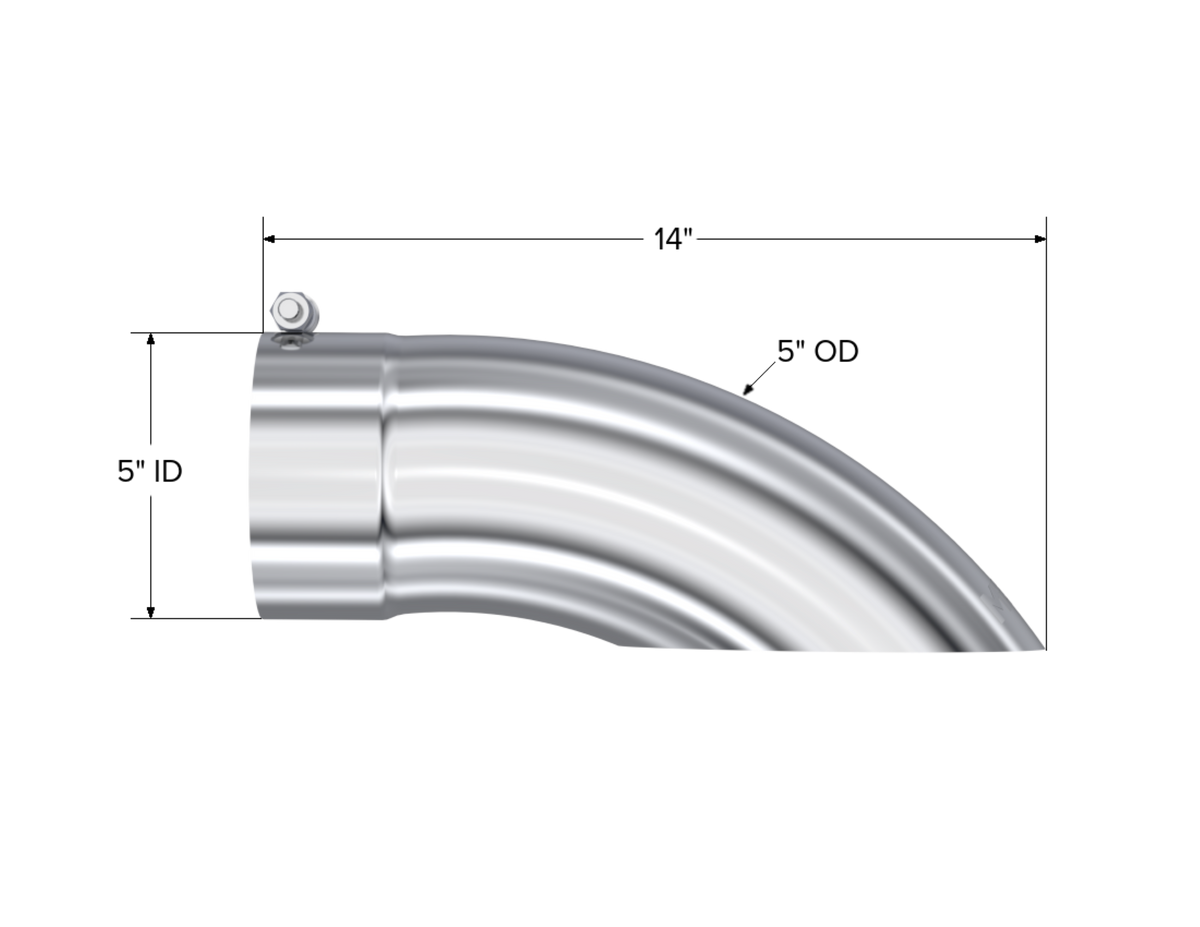 MBRP Tip. 5in. O.D. Turn Down 5in. inlet 14in. length. T304. T5085
