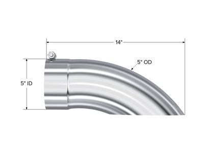 MBRP Tip. 5in. O.D. Turn Down 5in. inlet 14in. length. T304. T5085