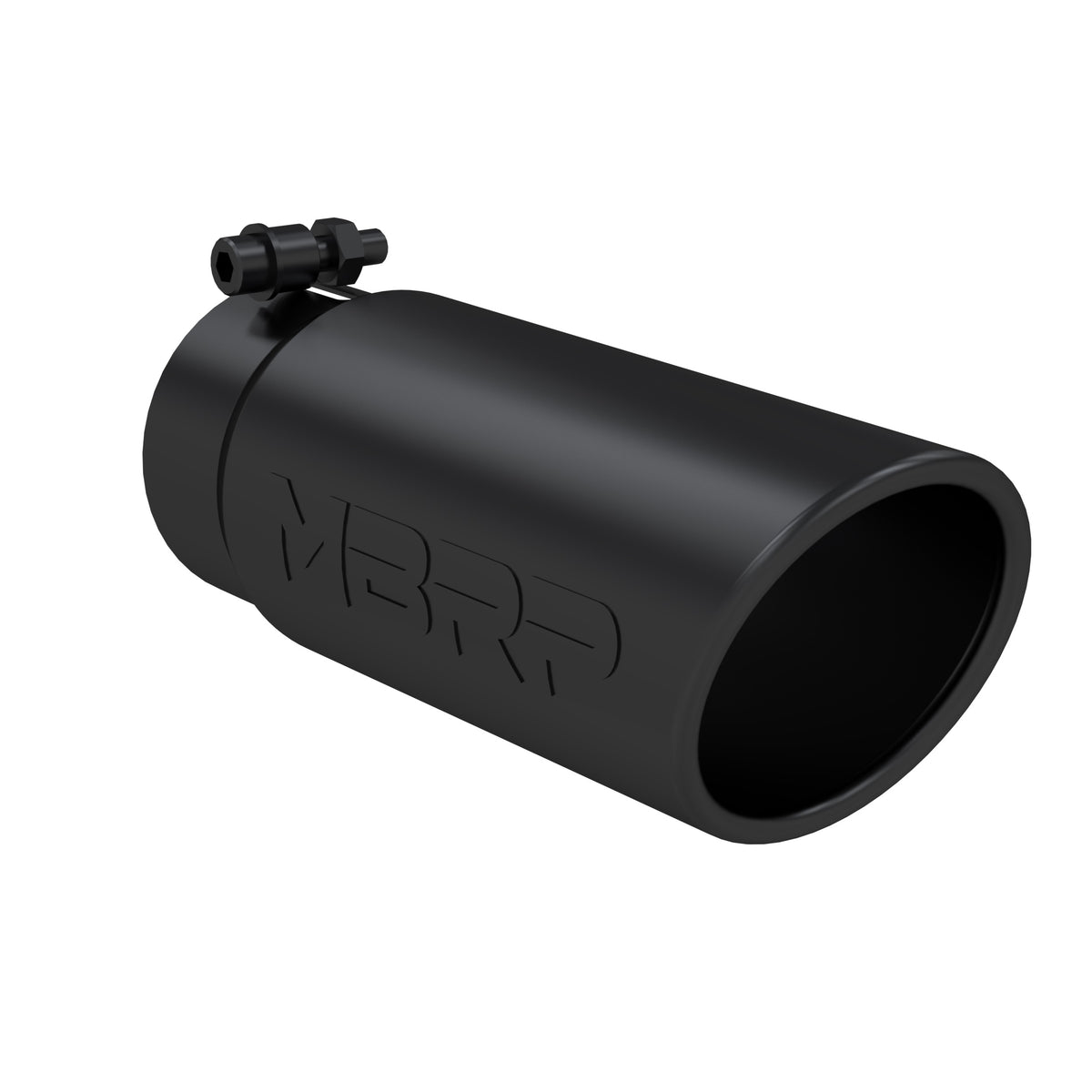 MBRP Tip. 4in. O.D. Angled Rolled End 3in. inlet 10in. Length. BLK. T5112BLK