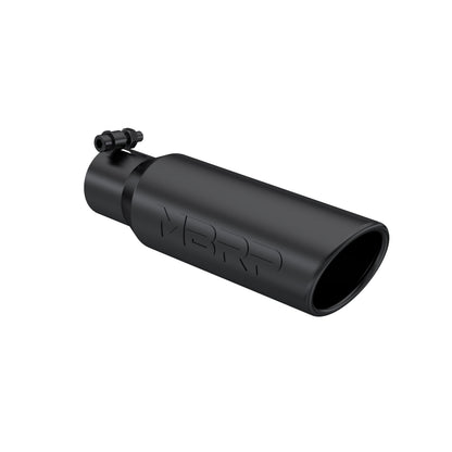 MBRP Tip. 3in. O.D. Angled Rolled End 2in. inlet 12in. Length. BLK. T5113BLK