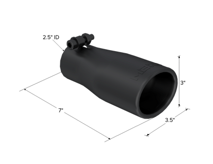 MBRP Tip. 3 in. O.D. Oval 2in. inlet 7 1/16in. length. BLK. T5116BLK