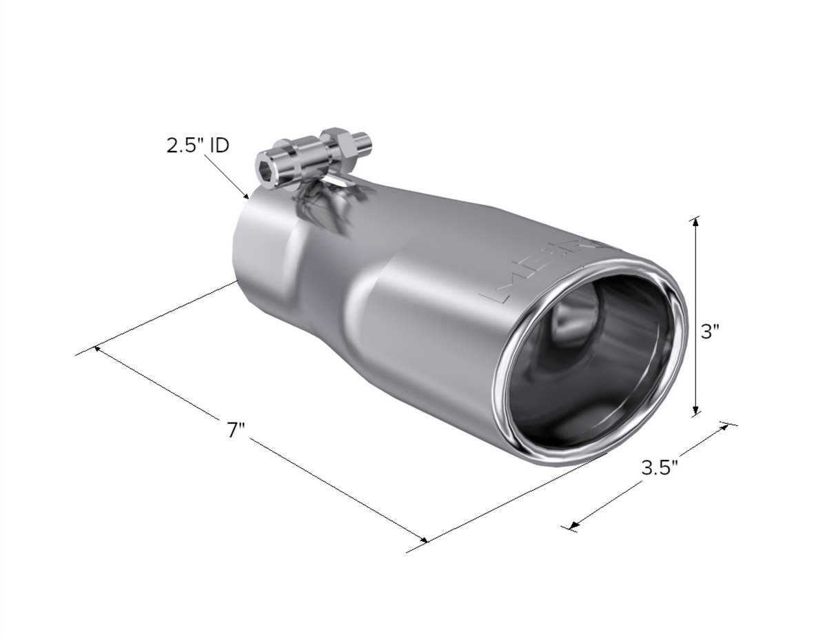MBRP Tip. 3 in. O.D. Oval 2in. inlet 7 1/16in. length. T304. T5116