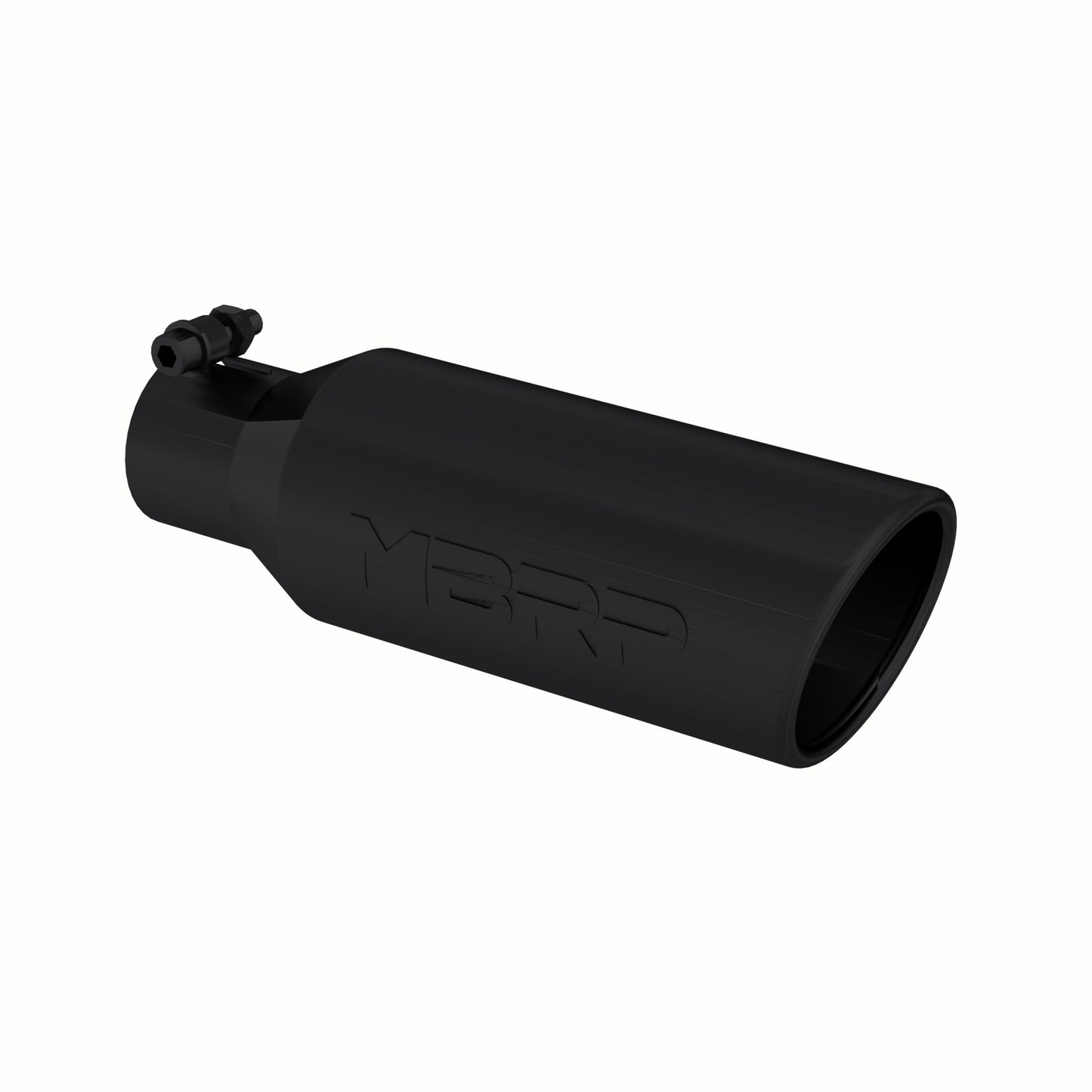 MBRP Tip. 4in. O.D.. Angled Rolled End. 2.5in. inlet. 12in. in length. BLK T5150BLK