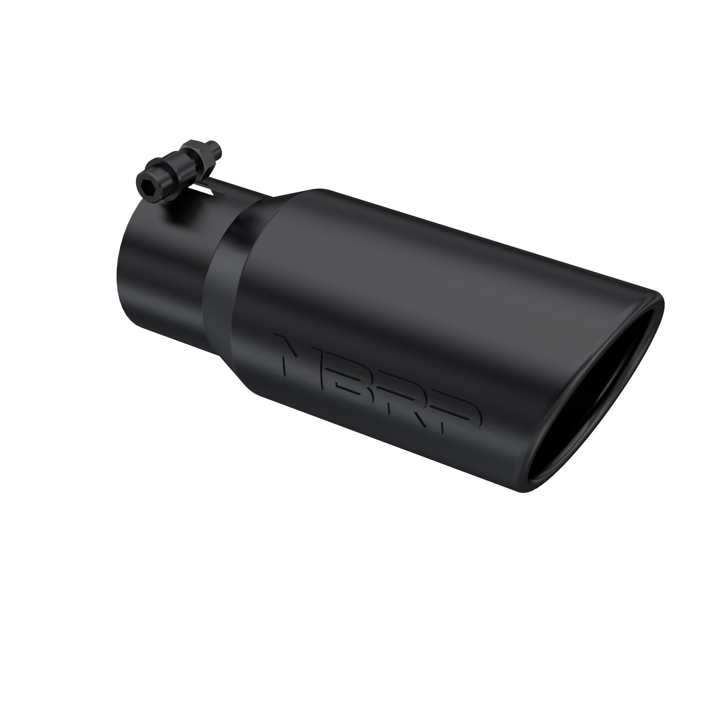 MBRP Tip. 4in. O.D.. Angled Rolled End. 3in. inlet. 10in. Length. Black Series. T5155BLK