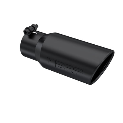 MBRP Tip. 4in. O.D.. Angled Rolled End. 3in. inlet. 10in. Length. Black Series. T5155BLK