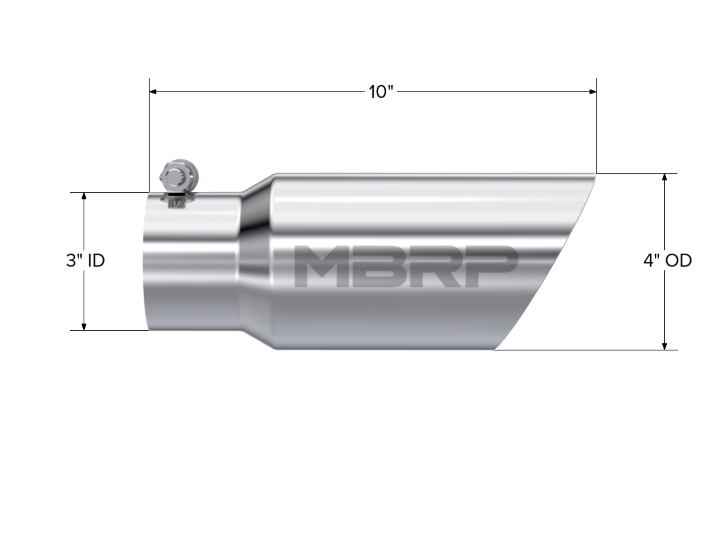 MBRP 3in. Inlet Dual Wall Angled Tail Pipe Tip T5156