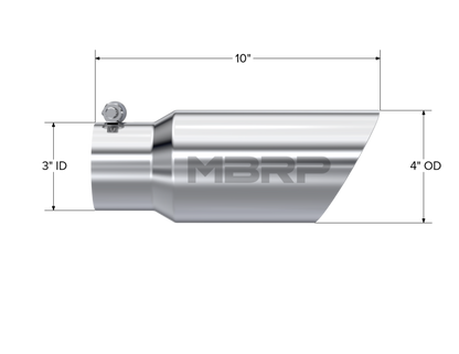 MBRP 3in. Inlet Dual Wall Angled Tail Pipe Tip T5156