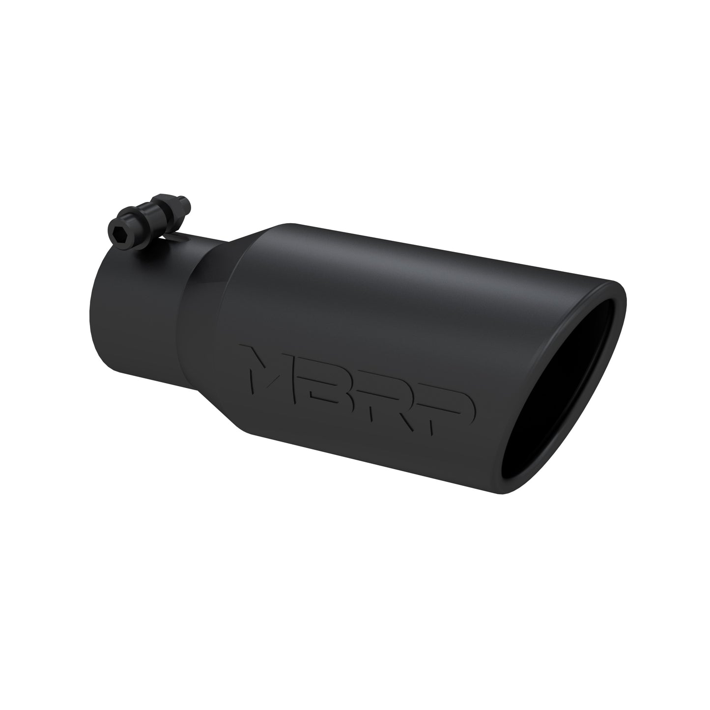 MBRP Tip. 4in. O.D. Angled Rolled End 2 3/4in. inlet 10in. length. BLK. T5157BLK