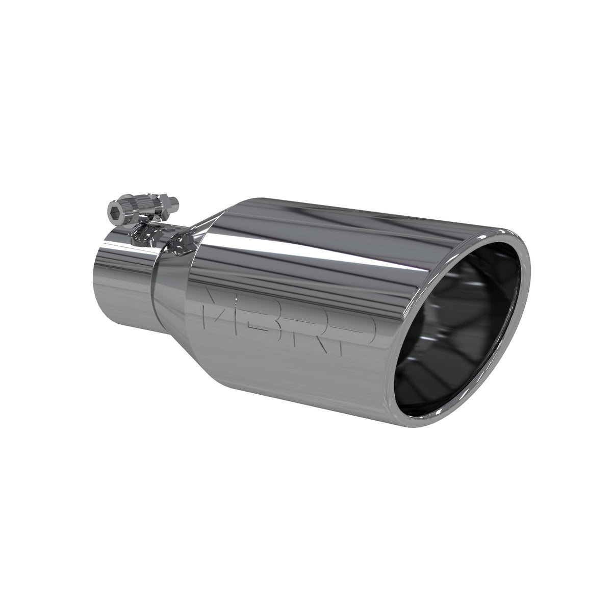 MBRP Tip. 4 1/2in. O.D.. SW Angle Rolled End. 2 1/2in. inlet 11in. in length. T304. T5160