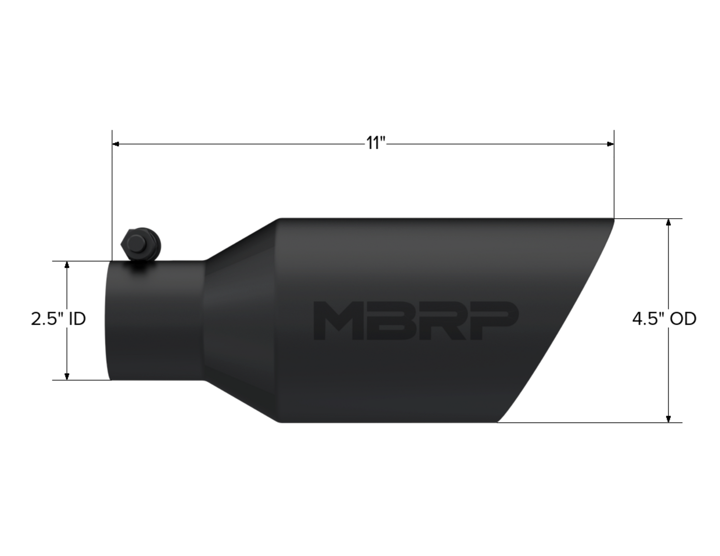 MBRP Exhaust Tail Pipe Tip. Black Coated. T5161BLK