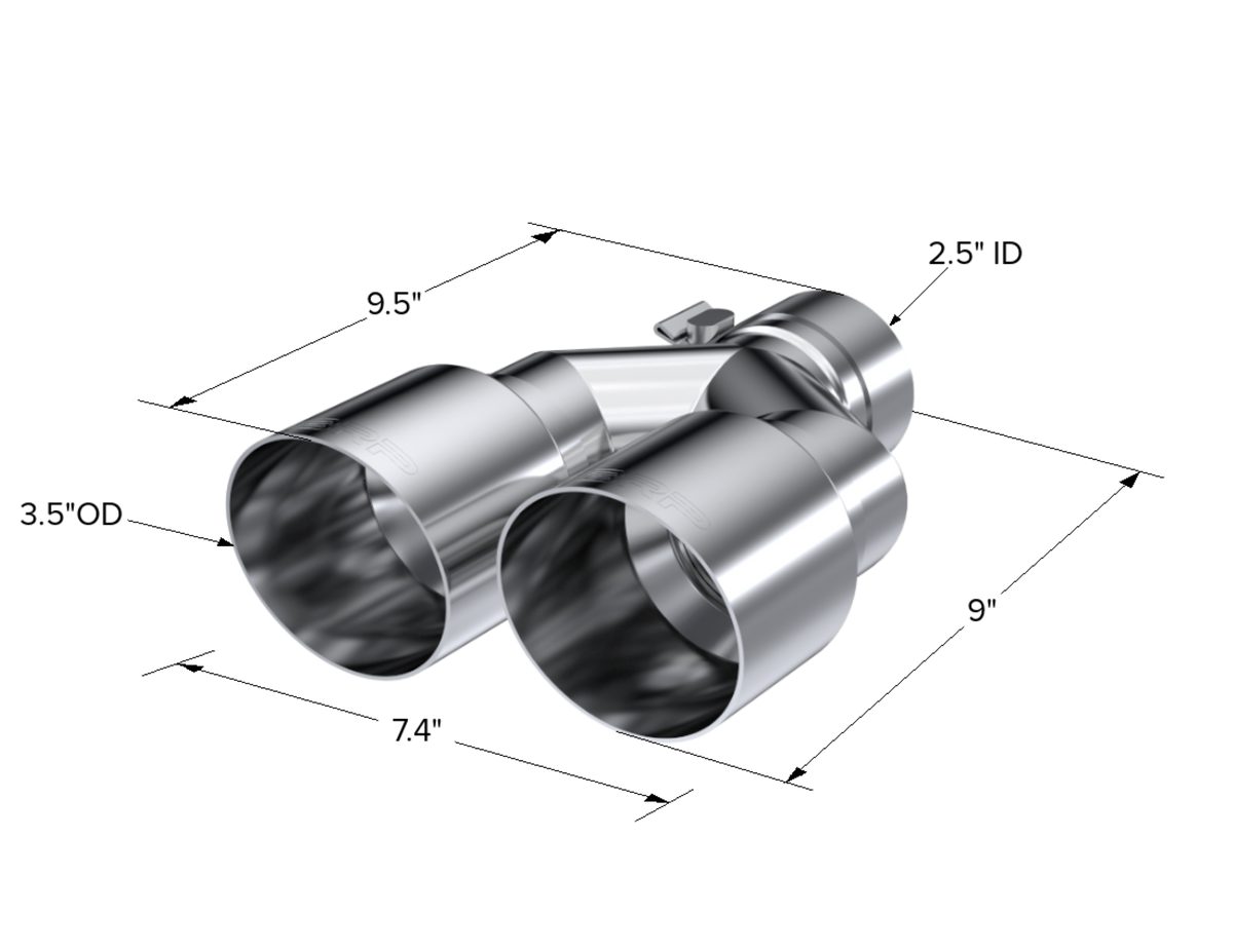 MBRP 2.5" Inlet Exhaust Tip. T304 Stainless Steel. T5170