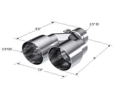 MBRP 2.5" Inlet Exhaust Tip. T304 Stainless Steel. T5170
