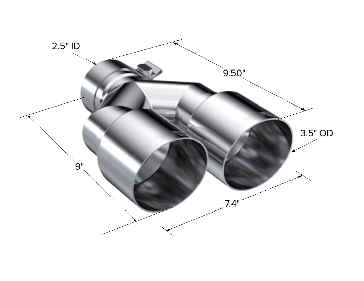 MBRP 2.5" Inlet Exhaust Tip. T304 Stainless. T5171