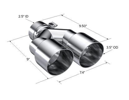 MBRP 2.5" Inlet Exhaust Tip. T304 Stainless. T5171