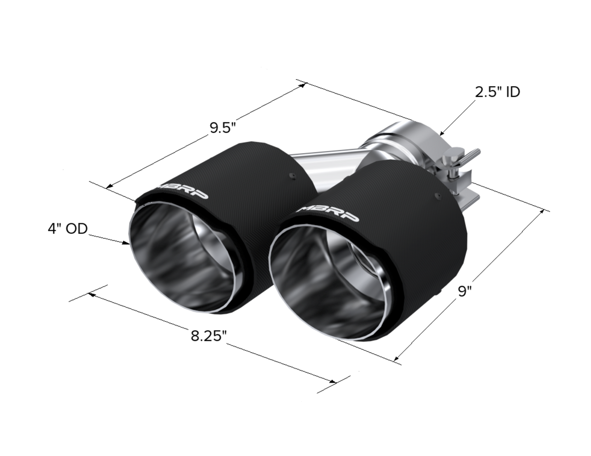 MBRP 2.5" Inlet. 4.0" OD Dual Out. Carbon Fiber Exhaust Tip. T5177CF
