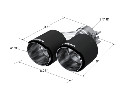MBRP 2.5" Inlet. 4.0" OD Dual Out. Carbon Fiber Exhaust Tip. T5177CF