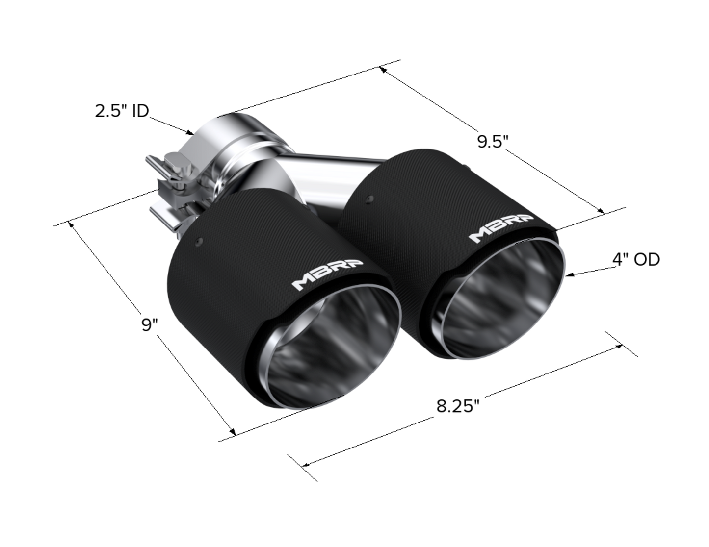 MBRP 2.5" Inlet Carbon Fiber Tip. T5178CF