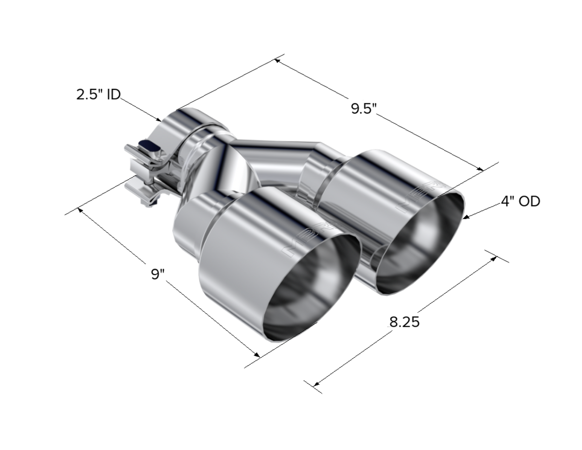 MBRP 2.5" Inlet Exhaust Tip. T304 Stainless Steel. T5178