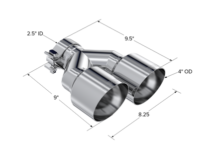 MBRP 2.5" Inlet Exhaust Tip. T304 Stainless Steel. T5178