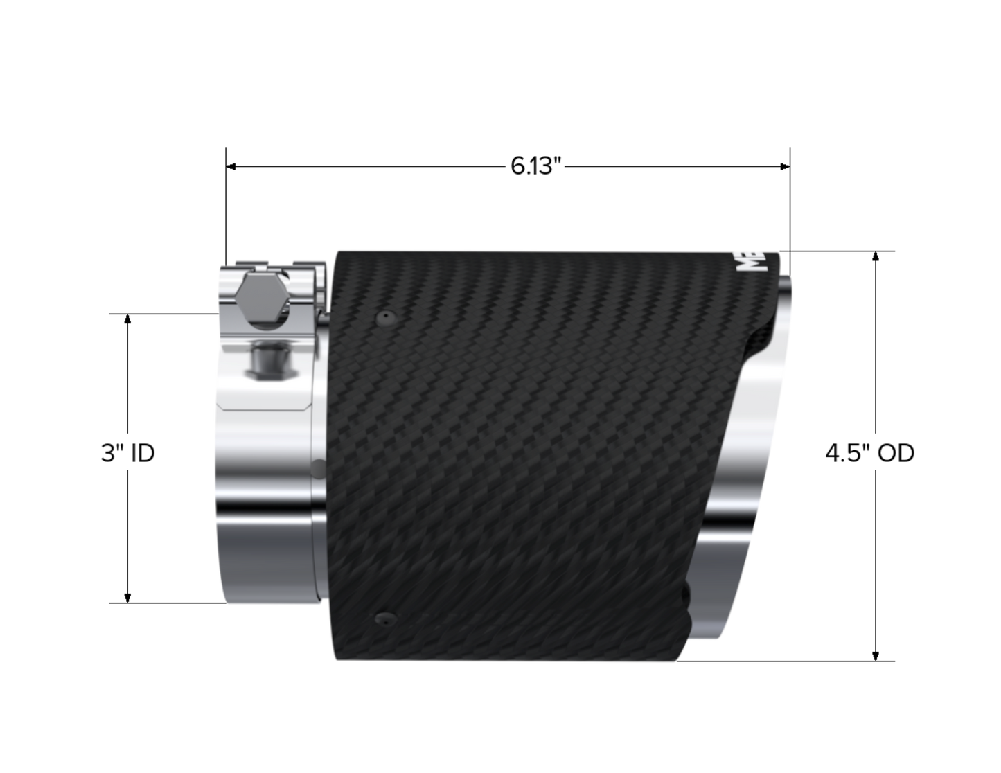 MBRP Tip. 4.5in. O.D Out. 3in. ID. Dual Wall. CF T304 T5180CF