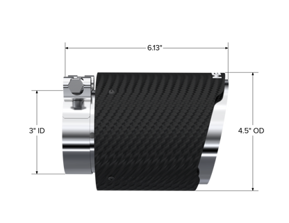 MBRP Tip. 4.5in. O.D Out. 3in. ID. Dual Wall. CF T304 T5180CF