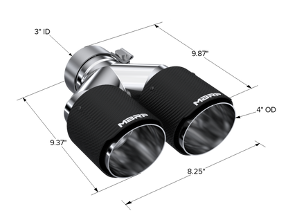 MBRP Tip. 4in. O.D Out. 3in. ID. Dual Wall. CF T304 T5183CF