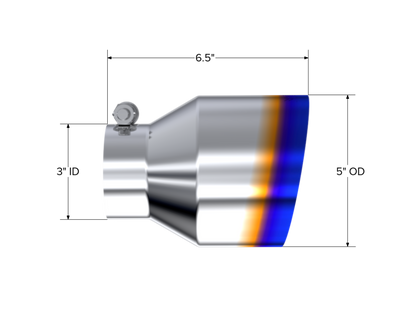 MBRP 3in. Inlet Exhaust Tip. T304 Stainless Steel, Burnt End T5184BE