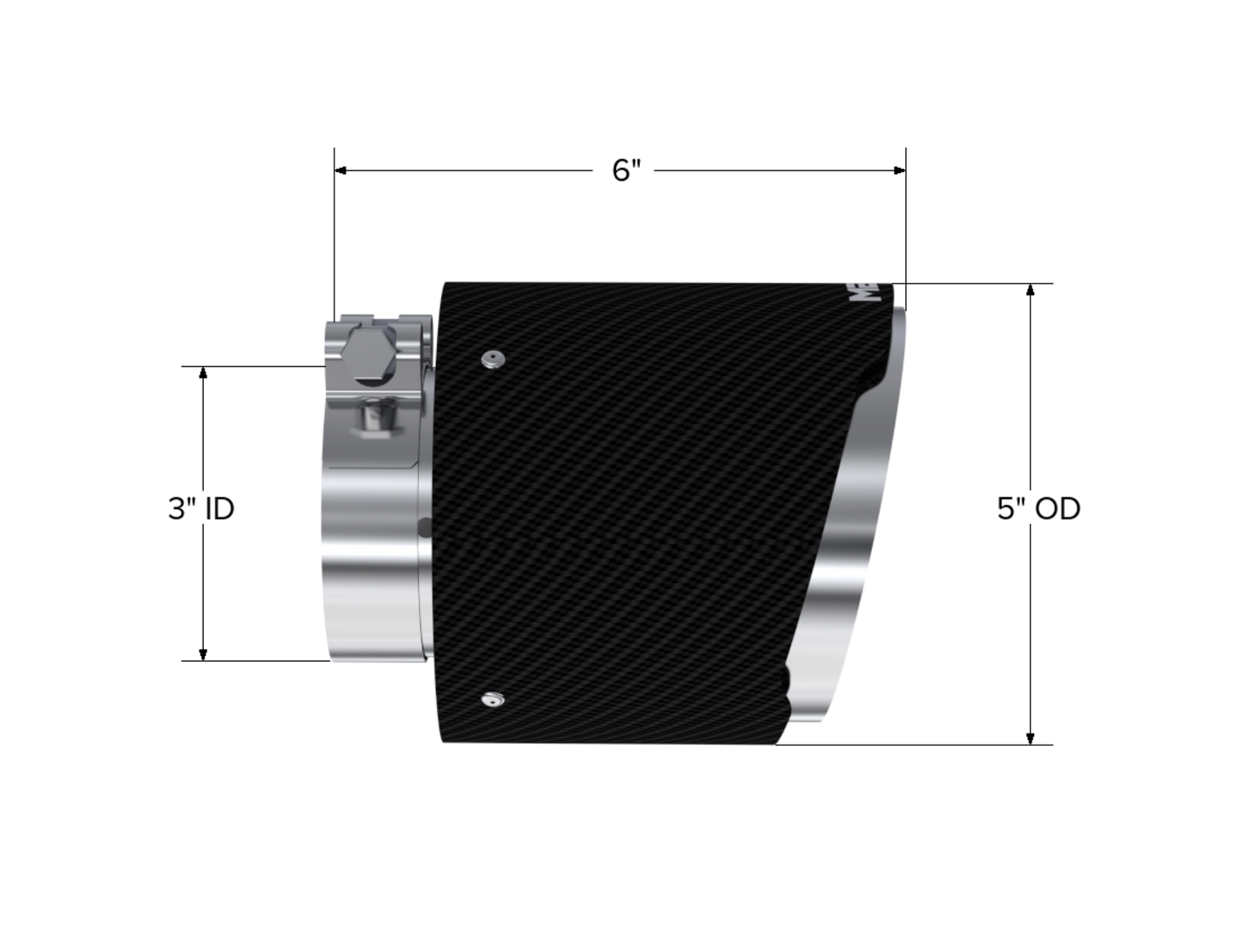 MBRP Tip. 5in. OD Out. 3in. ID. Dual Wall. CF T304 T5184CF
