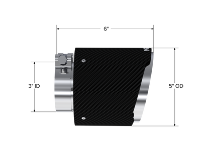 MBRP Tip. 5in. OD Out. 3in. ID. Dual Wall. CF T304 T5184CF