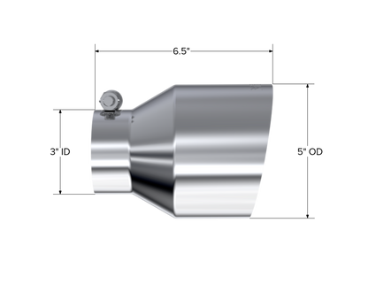 MBRP Tip. 5in. OD Out. 3in. ID. Single Wall. T304 T5184