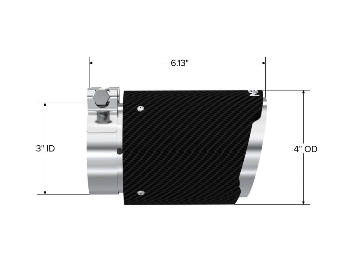 MBRP Tip. 4in. OD Out. 3in. ID. 6.13in Length. Dual Wall. CF T304 T5188CF