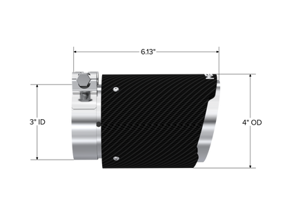 MBRP Tip. 4in. OD Out. 3in. ID. 6.13in Length. Dual Wall. CF T304 T5188CF