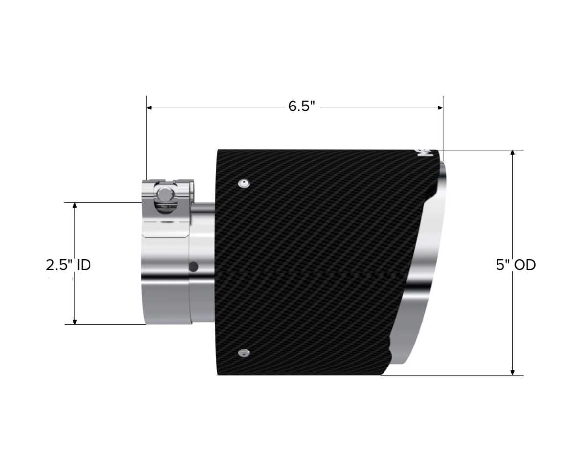 MBRP Tip. 5in. OD Out. 2.5in. ID. 6.5in Length. Dual Wall. CF T304 T5190CF