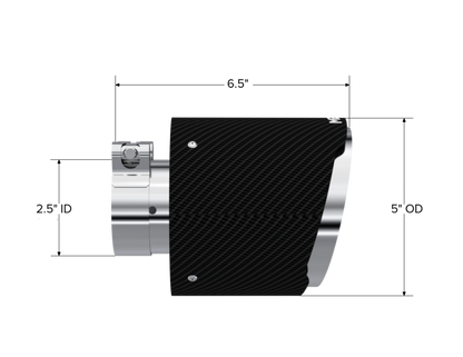 MBRP Tip. 5in. OD Out. 2.5in. ID. 6.5in Length. Dual Wall. CF T304 T5190CF