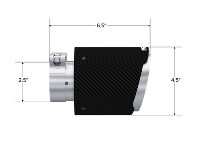 MBRP Tip. 4.5in. OD Out. 2.5in. ID. 6.5in Length. Dual Wall. CF T304 T5191CF