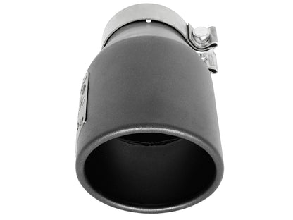 aFe MACH Force-Xp 409 Stainless Steel Clamp-on Exhaust Tip High-Temp Metallic Blac - Left