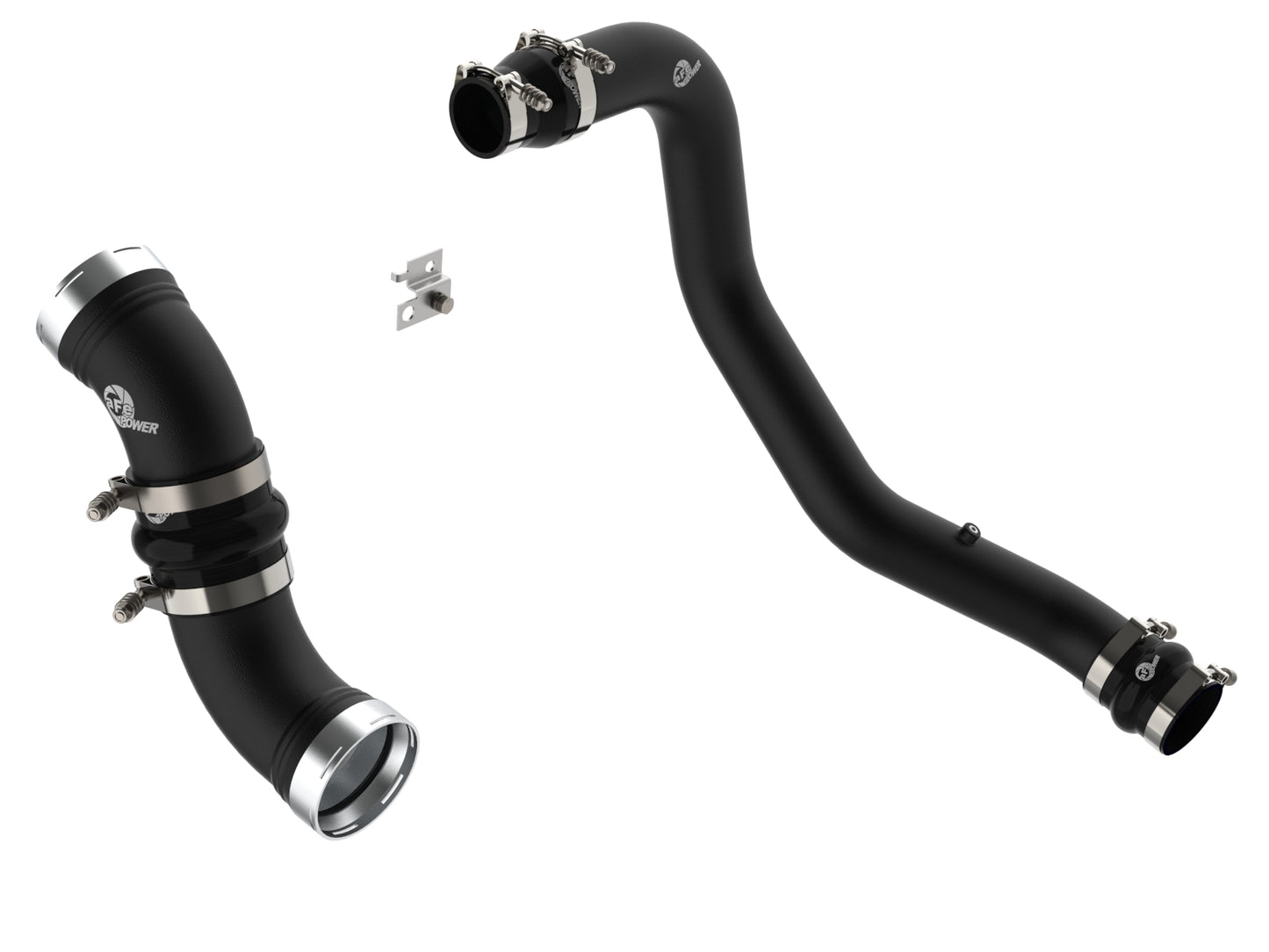 aFe BladeRunner 3 IN & 3-1/2 IN Aluminum Hot and Cold Charge Pipe Kit Black - Chevy/GMC 2006-2010 6.6L