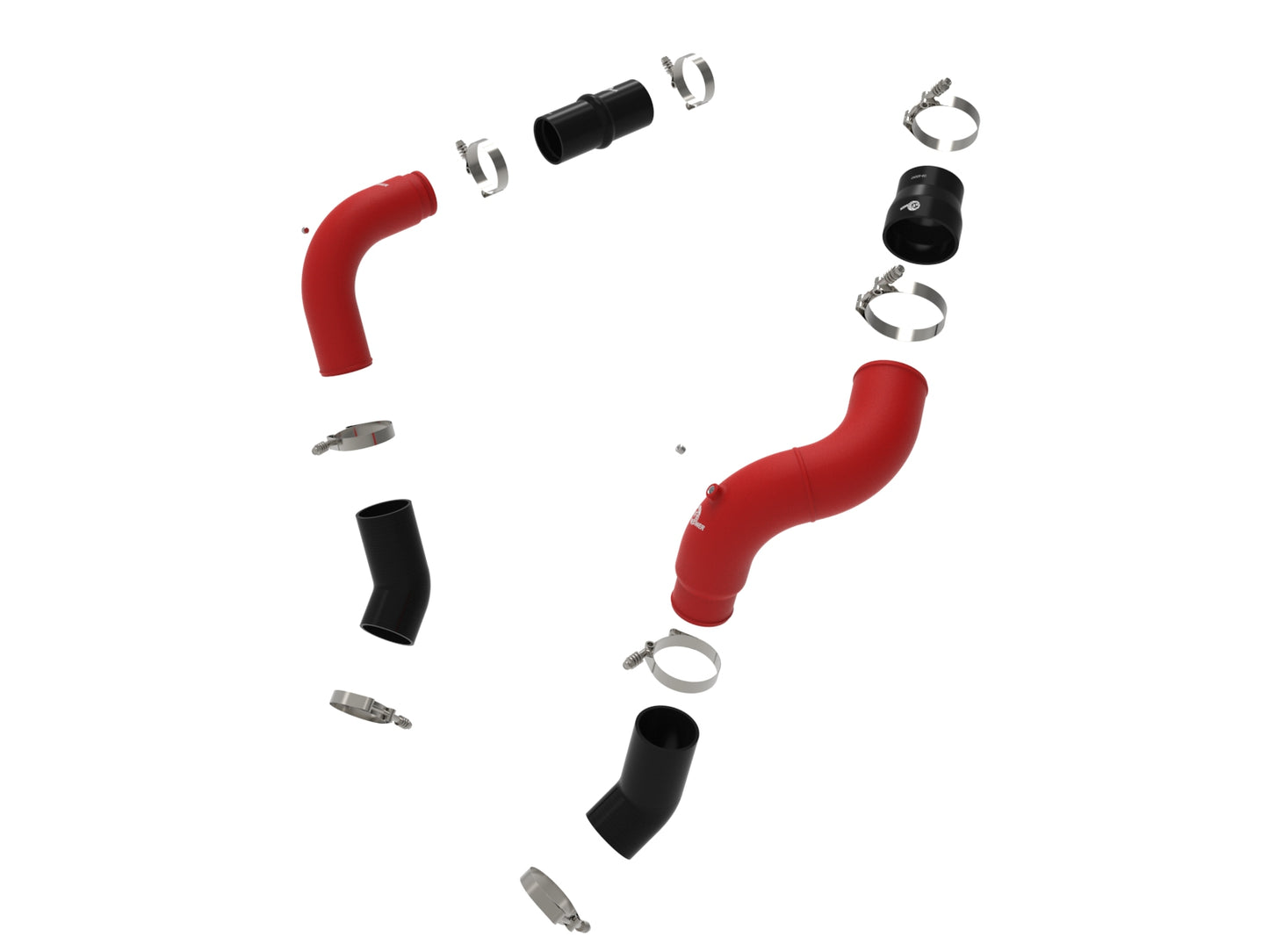 aFe BladeRunner Aluminum Hot and Cold Charge Pipe Kit Black - Ram 2025-2026 6.7L - Red