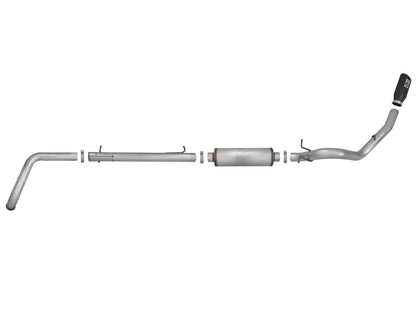 aFe Large Bore-HD 4 IN 409 Stainless Steel Turbo-Back Exhaust System w/ Black Tip