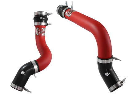 aFe BladeRunner 3 IN Aluminum Hot and Cold Charge Pipe Kit Red - Ram 2013-2018 6.7L