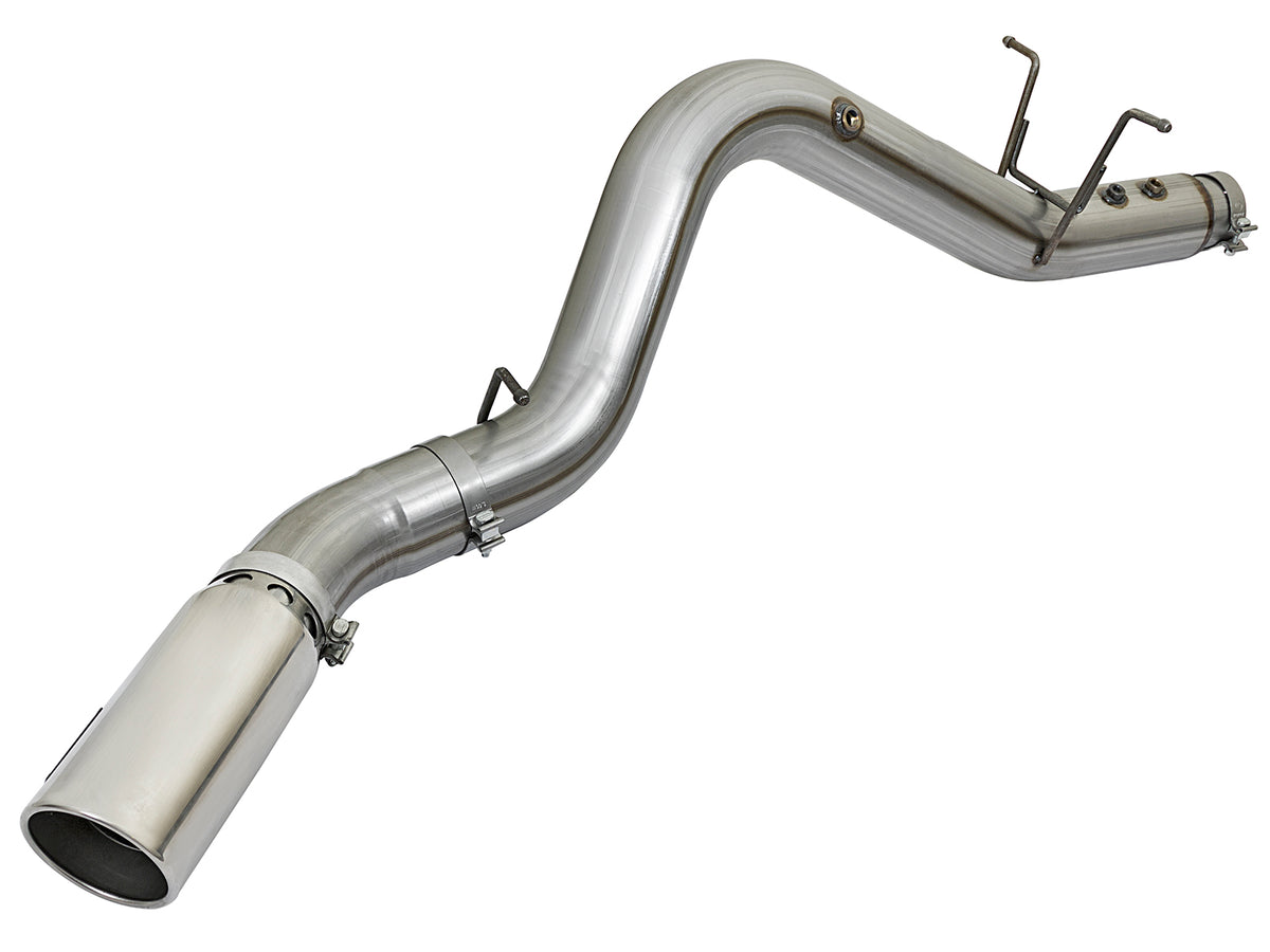 aFe Large Bore-HD 4 IN 409 Stainless Steel DPF-Back Exhaust System w/Polished Tip - Chevy/GMC 2017-2019 6.6L